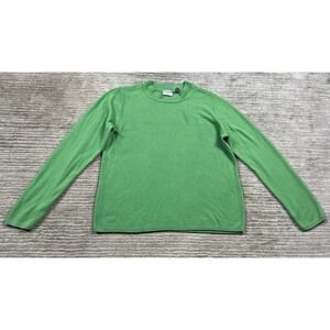 Kim Rogers Sweater Womens Large Green Long Sleeve Acrylic Cashmalon Casual